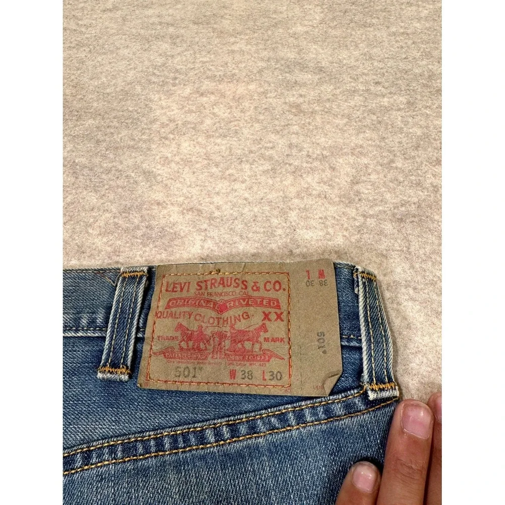 VTG Levis 501‎ Original Fit Jeans Mens 38x30 Blue Denim Button Fly Straight Leg